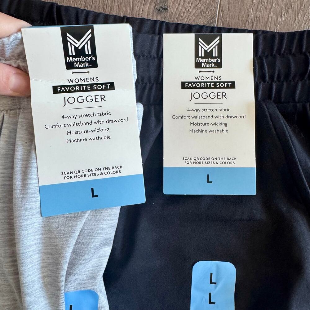 Members Mark Favorite Soft Jogger Pants Bundle Women Large Gray Black Lounge - Picture 2 of 16